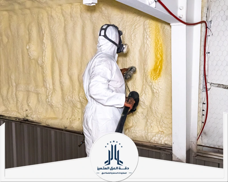 عزل فوم احترافي للأسطح والجدران، يمنع تسرب الحرارة والمياه ويزيد كفاءة المبنى.